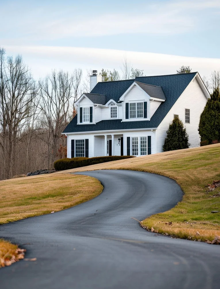 Residential asphalt driveway